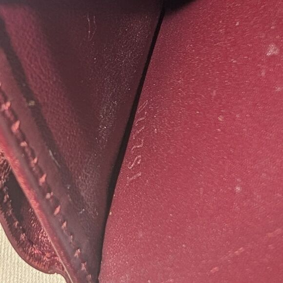 Louis Vuitton Burgundy Embossed Clutch with Chain - Picture 5 of 12